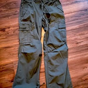 MOLECULE green khaki cargo pants for women